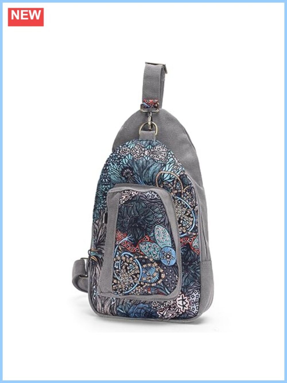 Boho Floral Crossbody Sling Bag Lightweight Travel Chest Purse